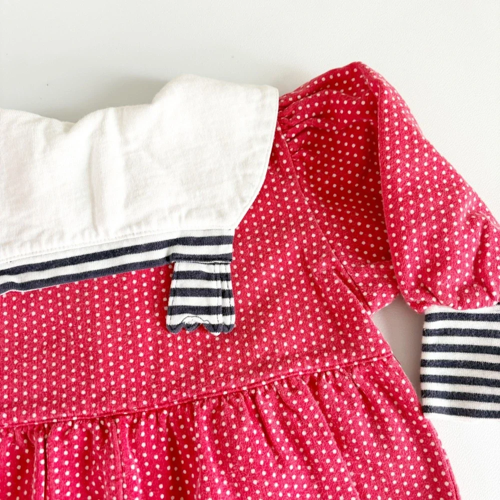Gymboree Infant Red Polka Dot Hi Ho Sailor French Nautical Romper 1996 Vintage
